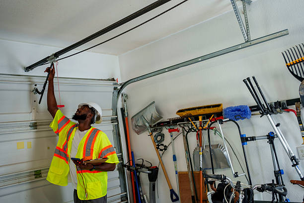 Professional Garage Door Installation technician working in Dickinson, TX